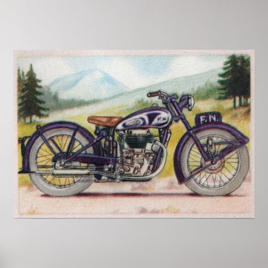 Impression de moto vintage violet F.N. (Devant)