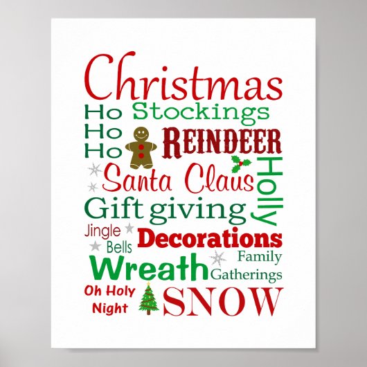Impression de mots de Noël (Devant)