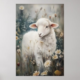 Impression de mouton antique, Ferme de fleurs de P