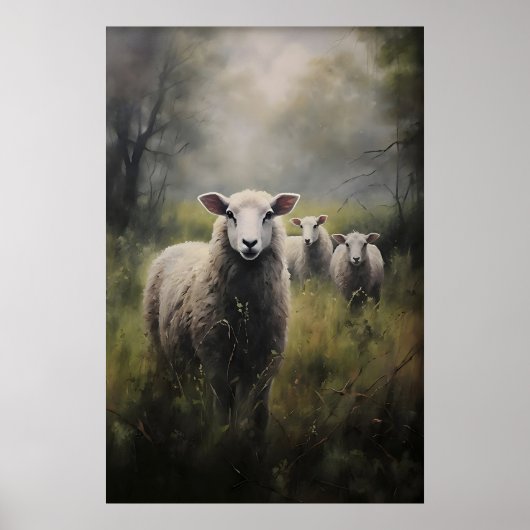 Impression de moutons dans un pré, Dark Academia C (Devant)