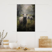 Impression de moutons dans un pré, Dark Academia C (Cuisine)
