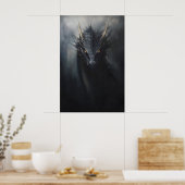 Impression de mur de dragon noir, goblincore sombr (Cuisine)