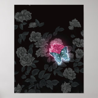 Impression de mur floral foncé