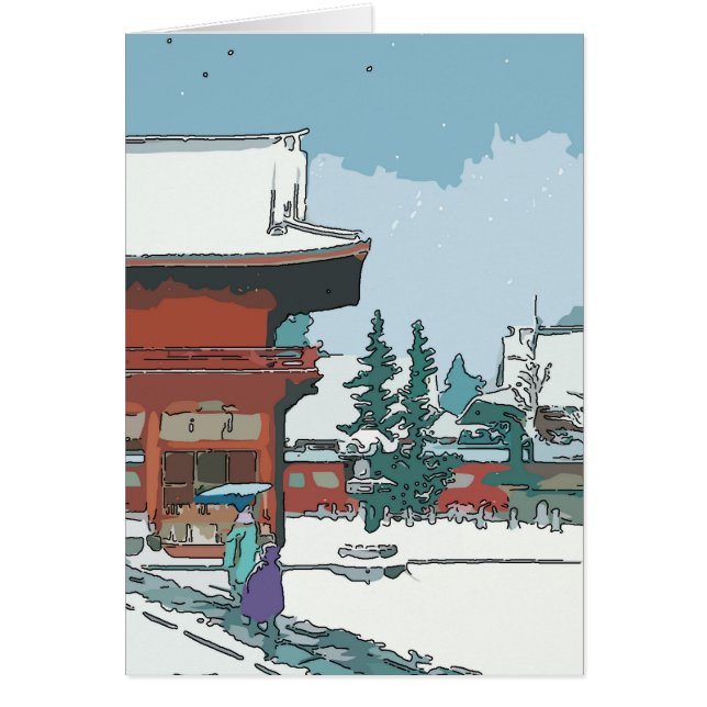 Impression de neige japonaise de style vintage (Devant)