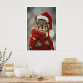 Impression de Noël écureuil vintage, Fêtes rétro (Cuisine)