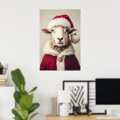 Impression de Noël vintage mouton, animal de ferme (Bureau à domicile)