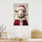 Impression de Noël vintage mouton, animal de ferme (Cuisine)