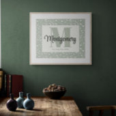 Impression de nom personnalisée Floral Vert Sauge 