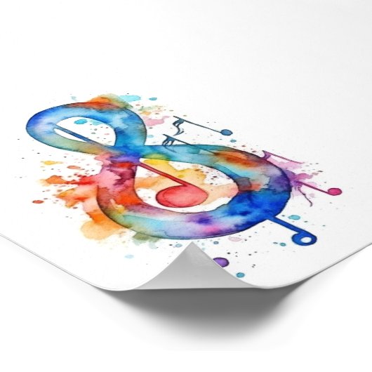 Impression de note de musique aquarelle (Coin)