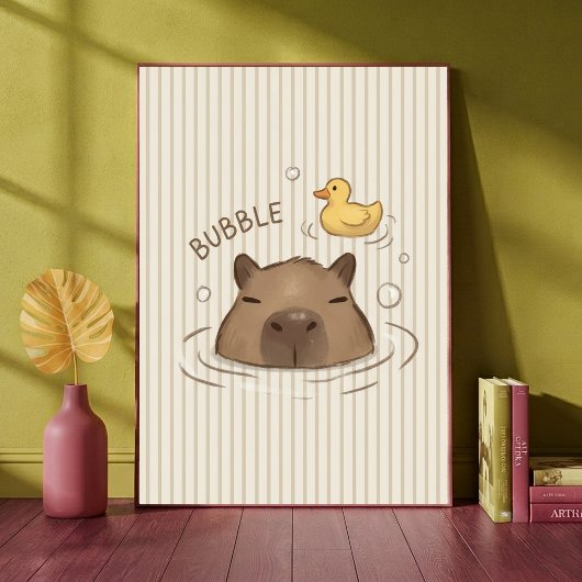 Impression de nurserie d'animaux Capybara Bubble B