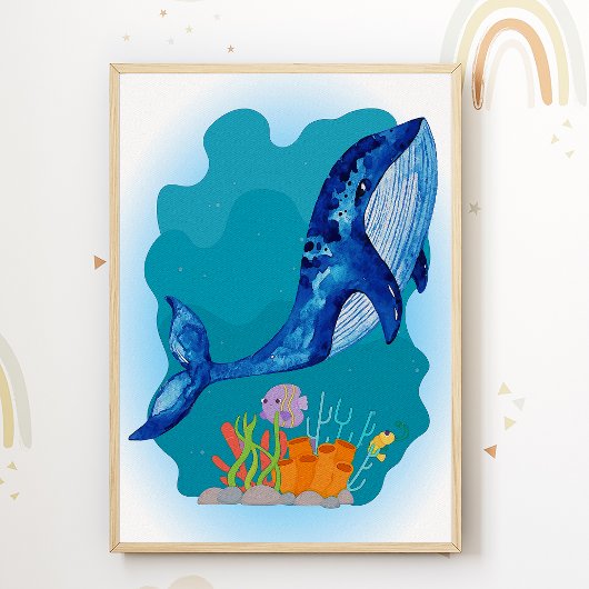Impression de nurserie de baleine Poster pour cham