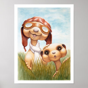 Impression de nurserie de suricates