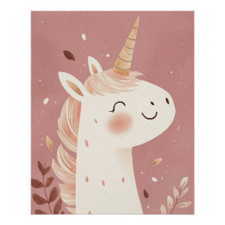 Impression de nurserie pastel licorne, Art mural p