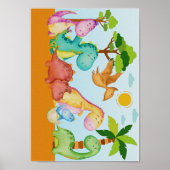 Impression de nursery de dinosaures Affiche de din (Devant)