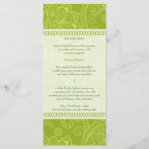 Impression de Paisley dans la carte rack de menu v