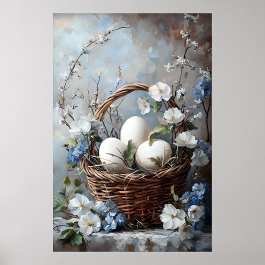Impression de panier de fleurs d'oeufs de Pâques v (Devant)