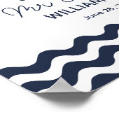 Impression de panneau de note de mariage bleu mari (Coin)