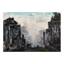 Impression de papier d'affiche abstraite de ville 