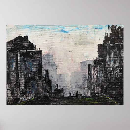 Impression de papier d'affiche abstraite de ville (Devant)