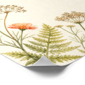 Impression de papier peint botanique carré Cosmos  (Coin)
