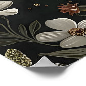 Impression de papillon de nuit, art botanique flor (Coin)