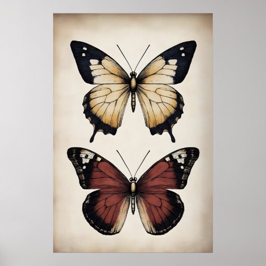 Impression de papillons boho, mur de papillon luna (Devant)