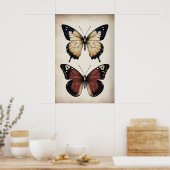 Impression de papillons boho, mur de papillon luna (Cuisine)