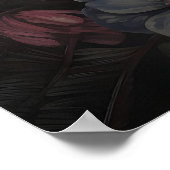 Impression de paresseux botanique, floral Dark Aca (Coin)