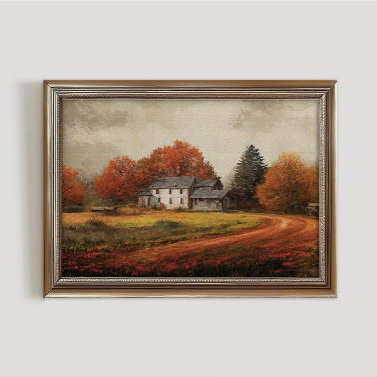 Impression de paysage d'automne, Art mural de feui