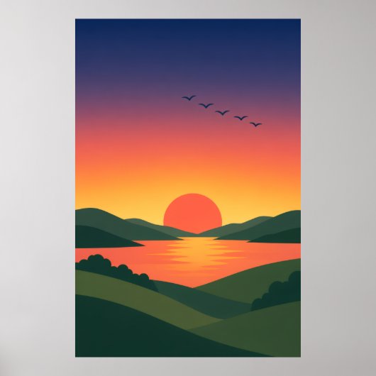 Impression de paysage de collines au lever du sole (Devant)
