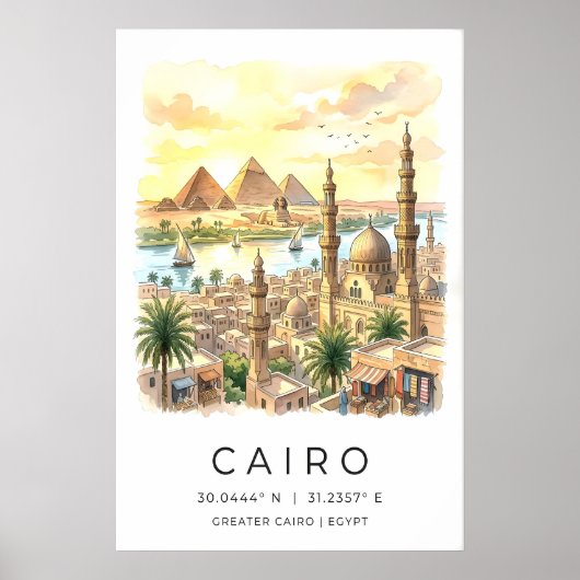 Impression de paysage du Caire avec monuments embl (Devant)