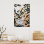 Impression de paysage Ukiyo-e japonais - Flux vint (Cuisine)