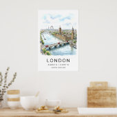 Impression de paysage urbain de Londres aquarelle (Cuisine)