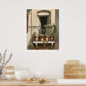Impression de peinture à l'huile de balcon ensolei (Cuisine)