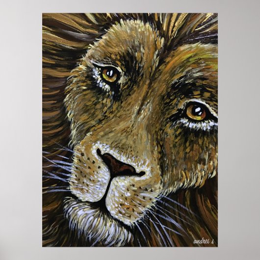 Impression de peinture de lion (Devant)