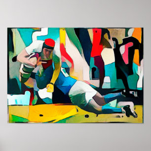Impression de peinture de rugby