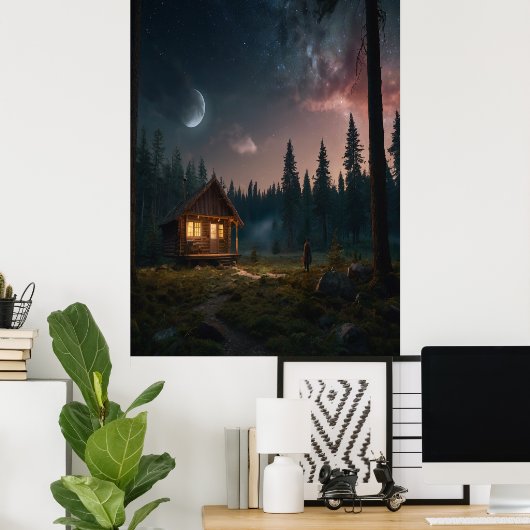 Impression de phase lunaire - Décor céleste (Bureau à domicile)