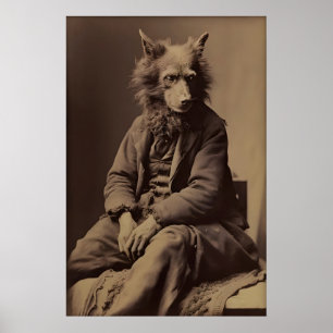Impression de photographie de loup-garou vintage D