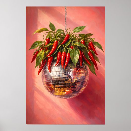 Impression de piment disco, Art mural de cuisine f (Devant)