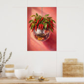 Impression de piment disco, Art mural de cuisine f (Cuisine)