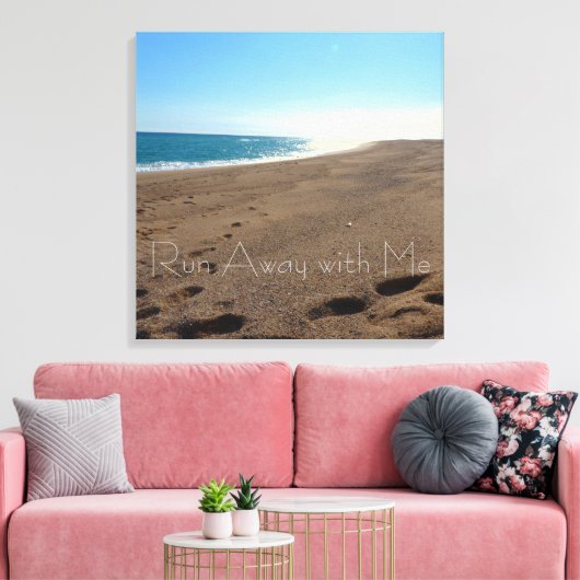 Impression de plage avec citation d'amour (Insitu(Salon))