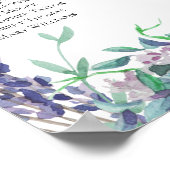 Impression de plan de table avec fleurs violettes. (Coin)