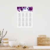Impression de plan de table floral violet. Mariage (Cuisine)
