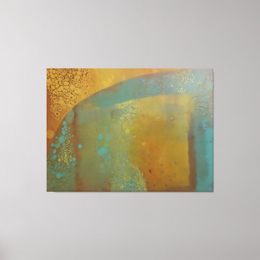 Impression de plaque Gelli abstraite bleu sarcelle (Recto)