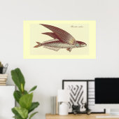 Impression de poisson volant vintage (Bureau à domicile)
