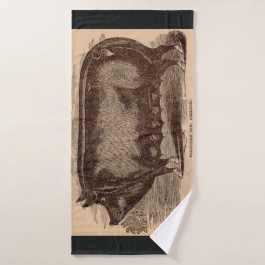 Impression de porc du 19e siècle Berkshire semé no (Serviette de bain)