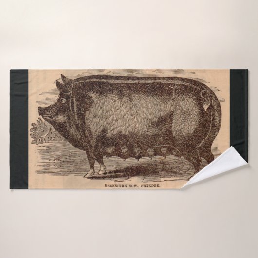Impression de porc du 19e siècle Berkshire semé no (Serviette de bain)