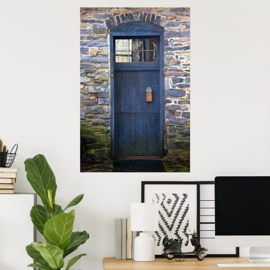 Impression de porte bleue (Bureau à domicile)