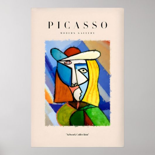 Impression de portrait abstrait de femme de Picass (Devant)