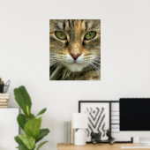 Impression de portrait de chat tigré sauvage aux y (Bureau à domicile)
